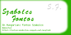 szabolcs fontos business card